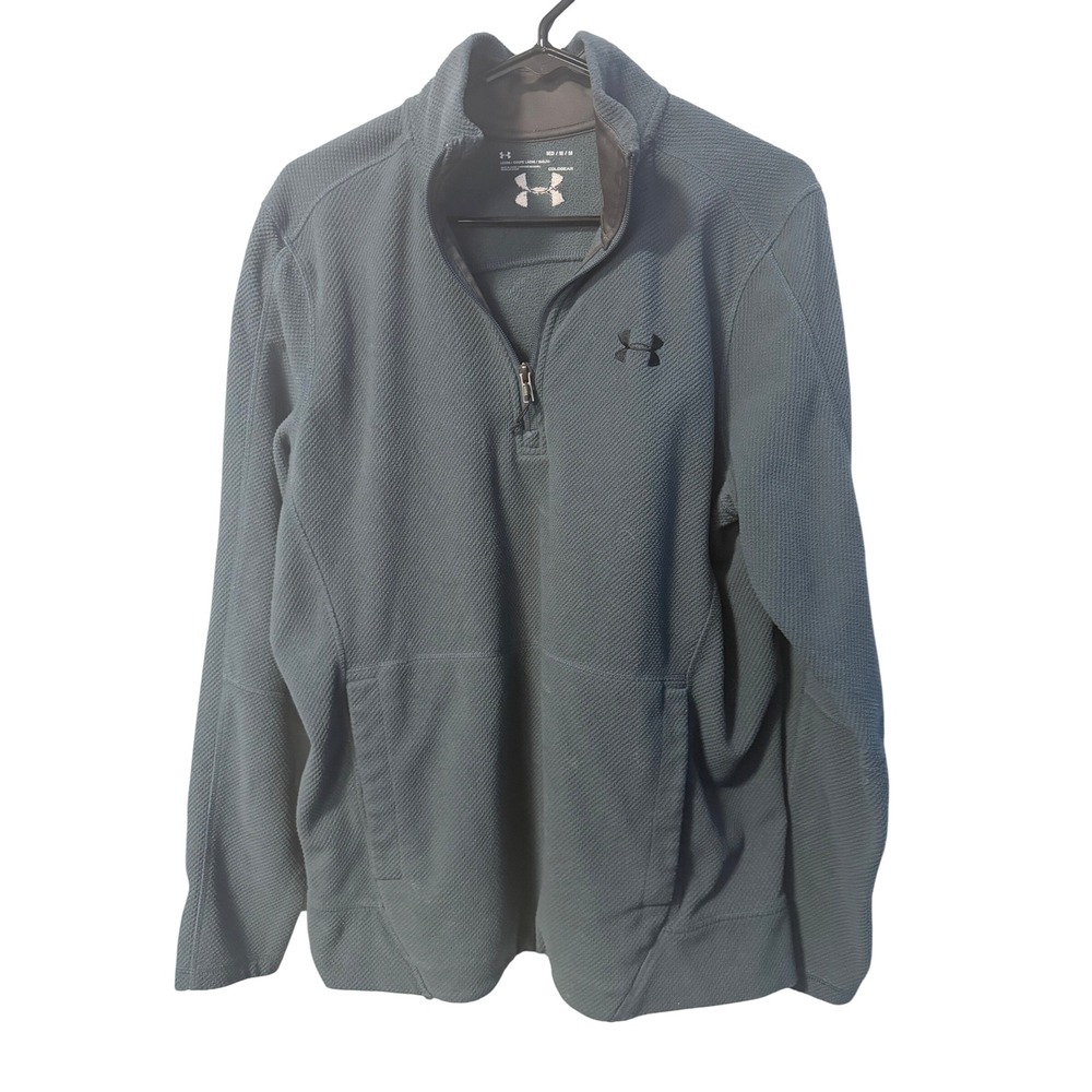 Under Armour 1/4 Zip Pullover Mens M Gray ColdGear Waffle